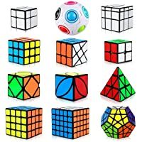 Aiduy Speed Cube Set 12 Piezas- Cubo Piramide Triángulo 2x2 3x3 4x4 5x5 Cubo Mágico Profesional- Cubo Megaminx + Cubo…